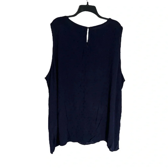 Navy Blue Crochet Plus Size Top 28 Embossed Blouse Lane Bryant NEW Twee Coquette - Picture 2 of 8